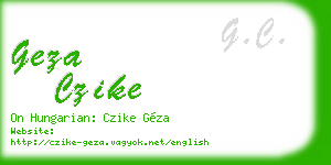 geza czike business card